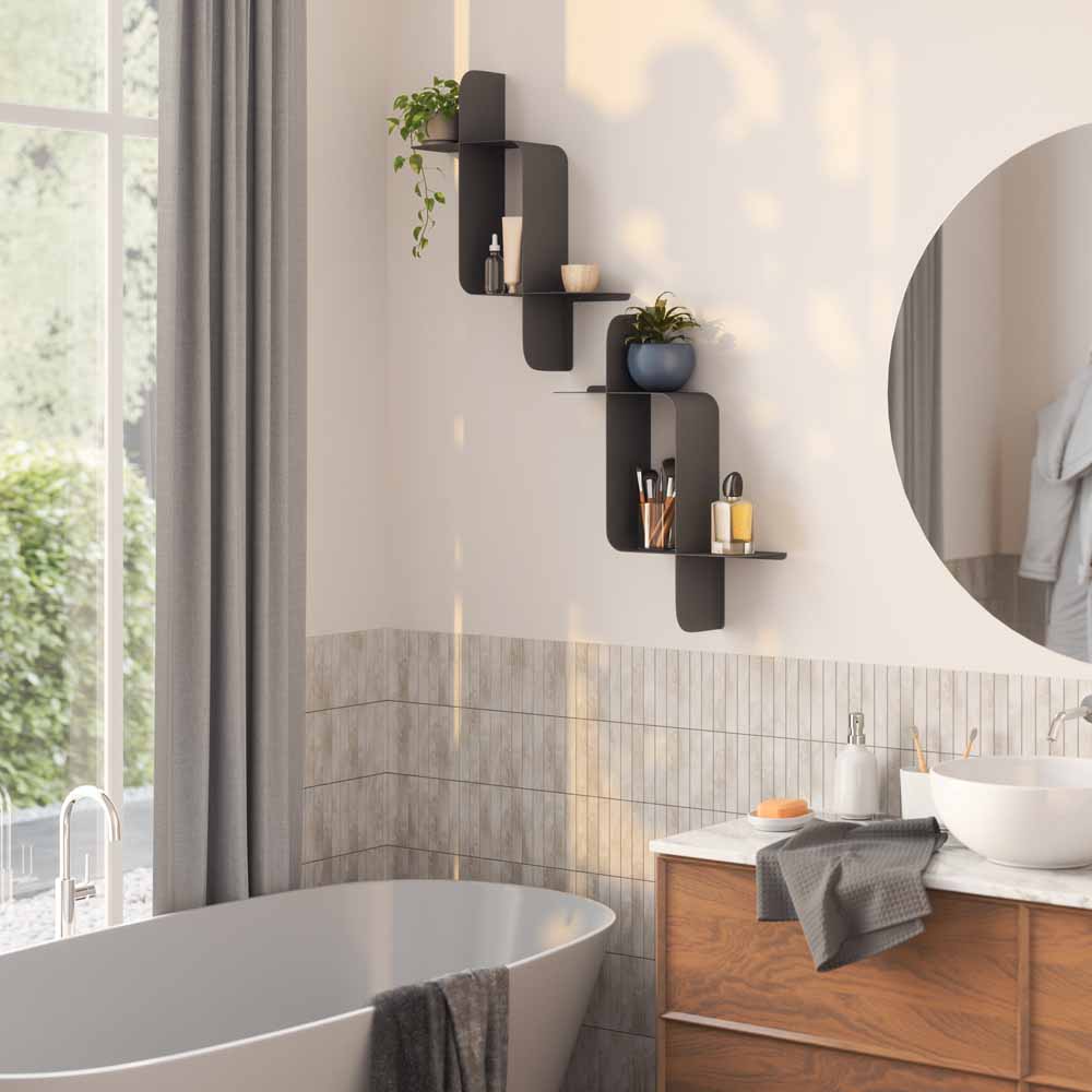 זוג מדפי MONTAGE מתכת שחור