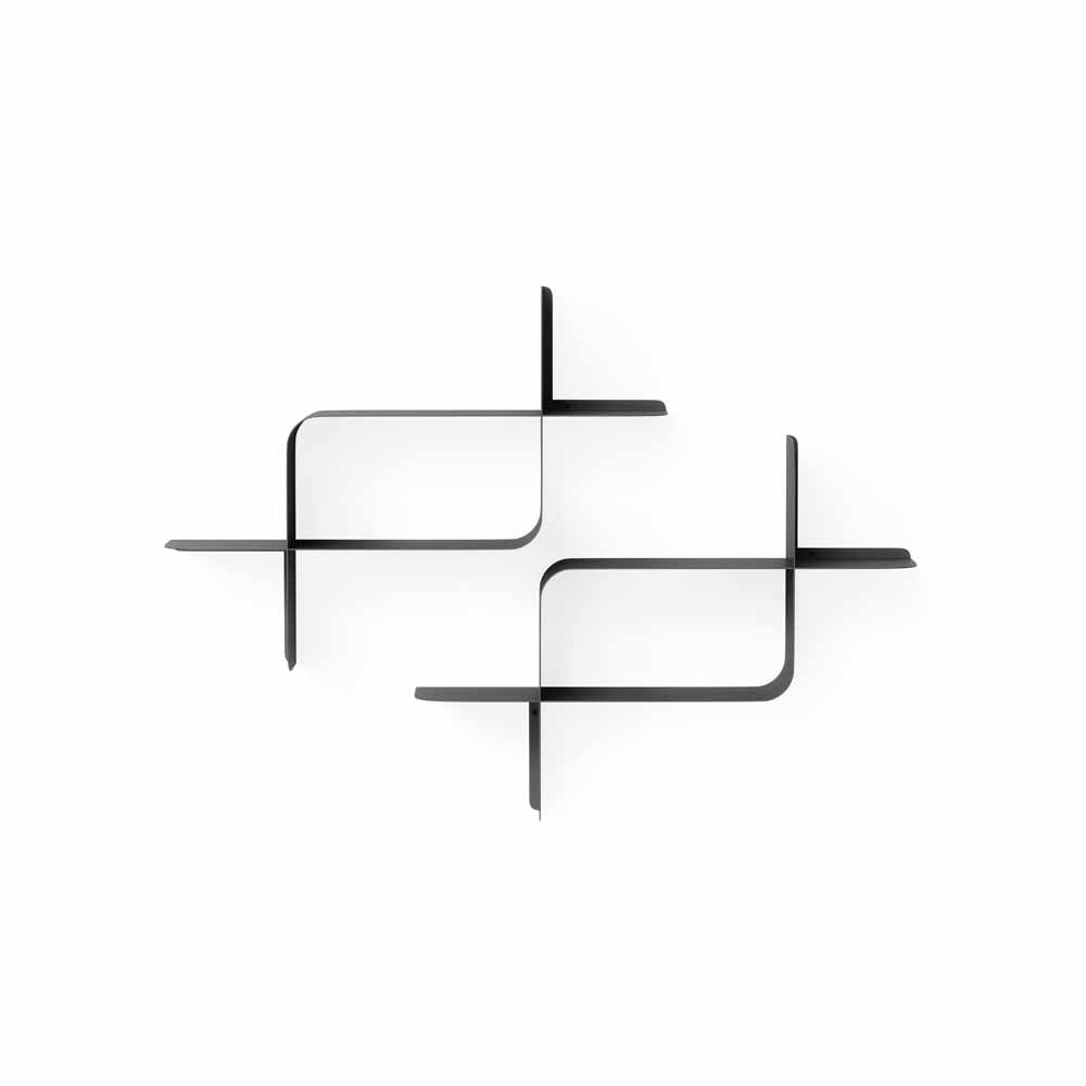 זוג מדפי MONTAGE מתכת שחור