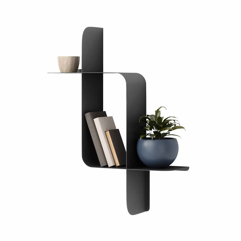 זוג מדפי MONTAGE מתכת שחור