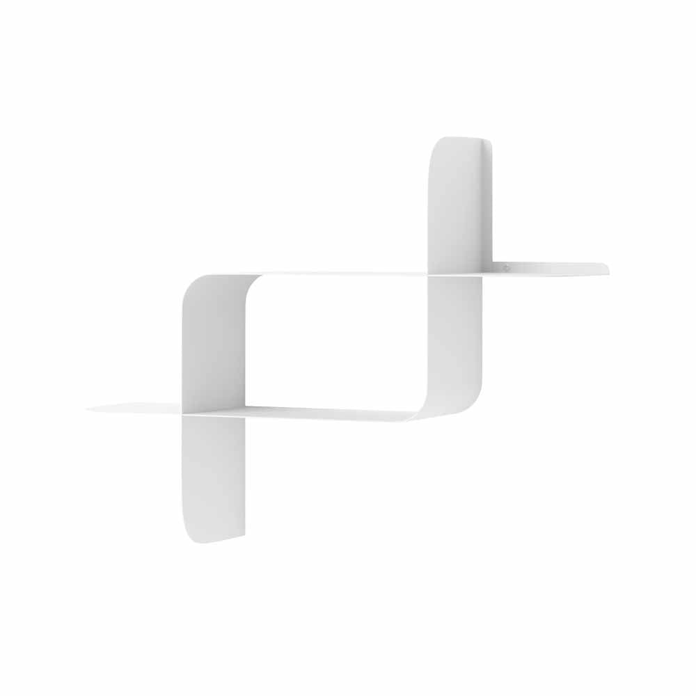 זוג מדפי MONTAGE מתכת לבן