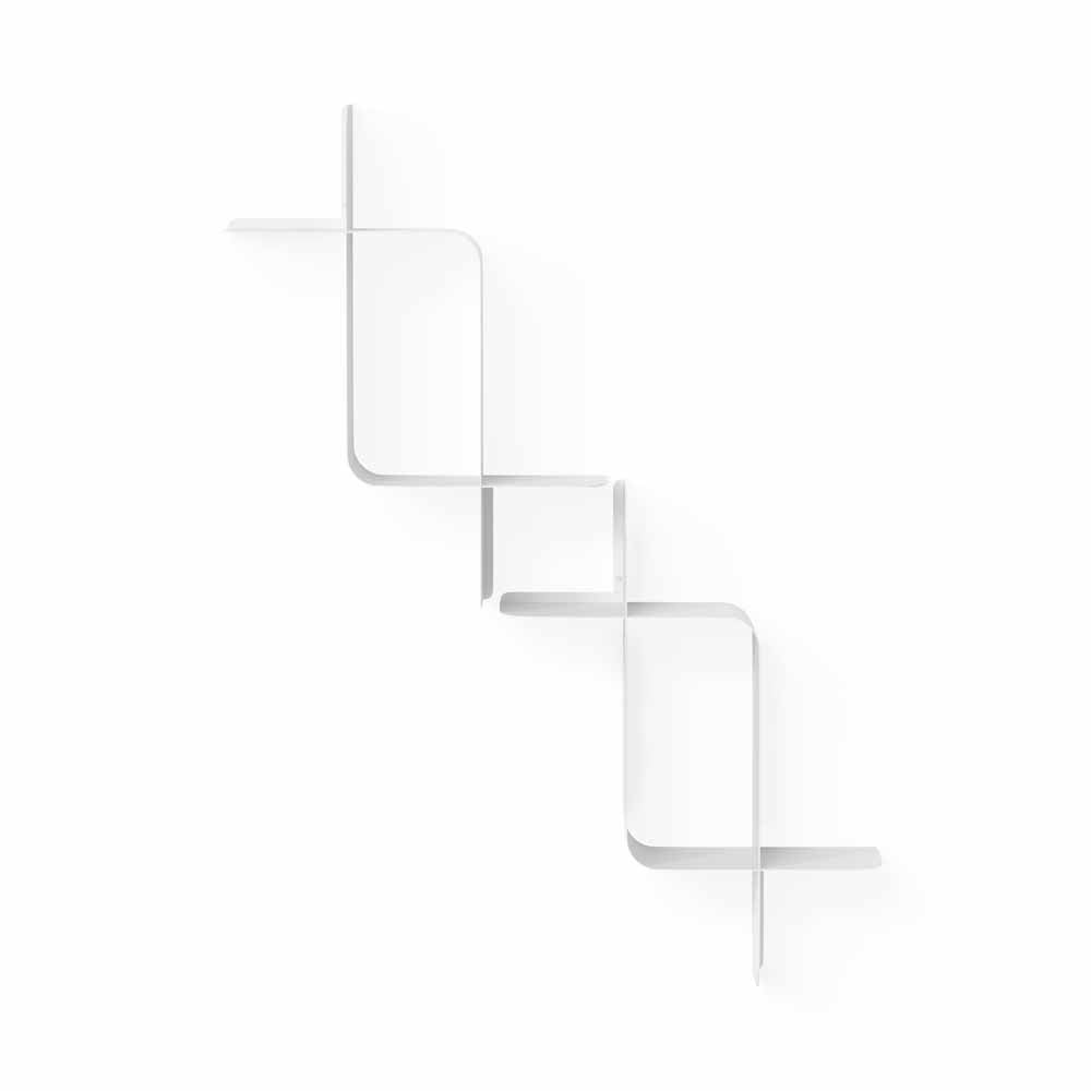 זוג מדפי MONTAGE מתכת לבן