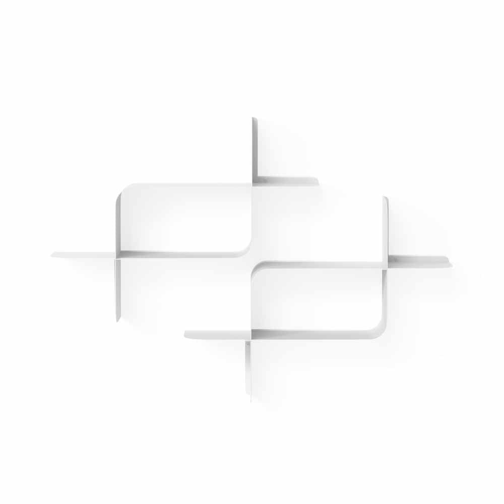 זוג מדפי MONTAGE מתכת לבן