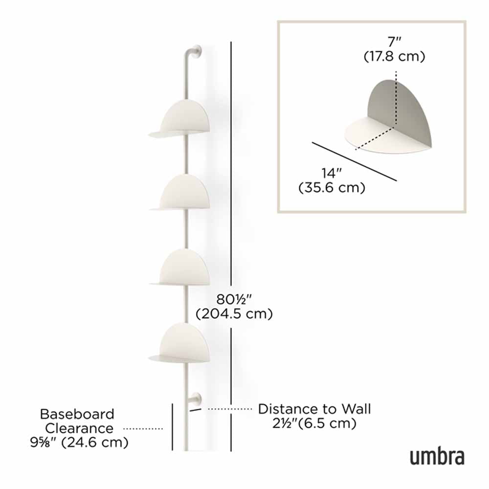 מדפי קיר SOLIS לבן