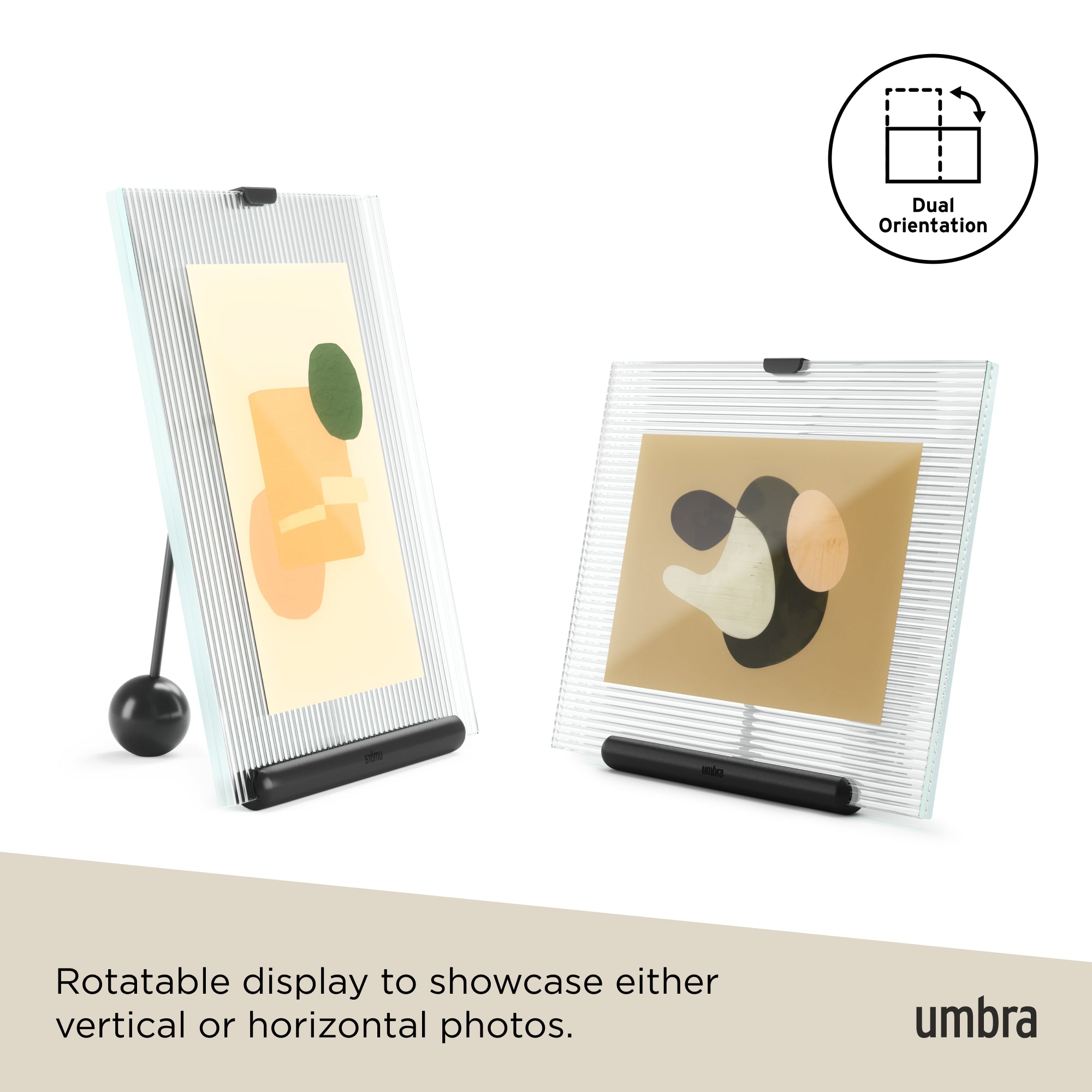 מסגרת זכוכית ורגל שחורה 5X7 FLUTE