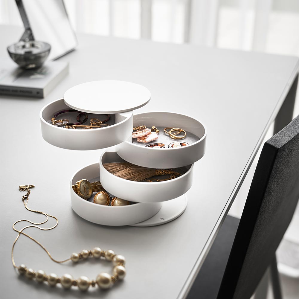 מעמד תכשיטים TOWER 4 קומות לבן