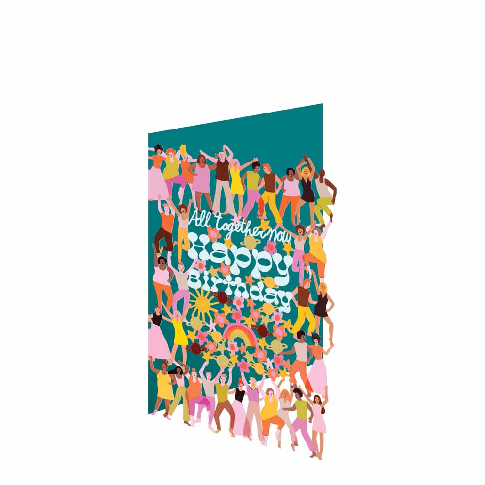 כרטיס ברכה חיתוך לייזר כולם יחד