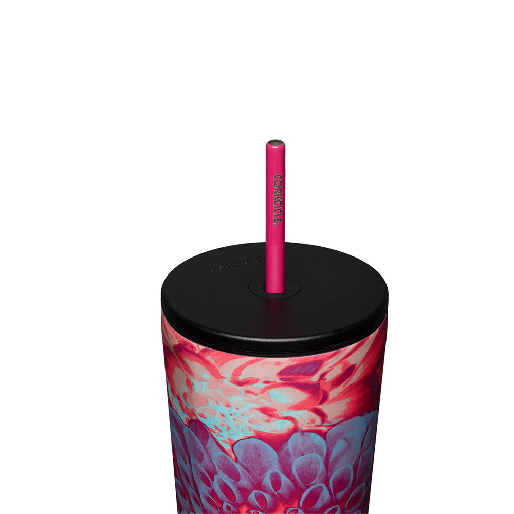 כוס פיית קש 710ML פרחוני