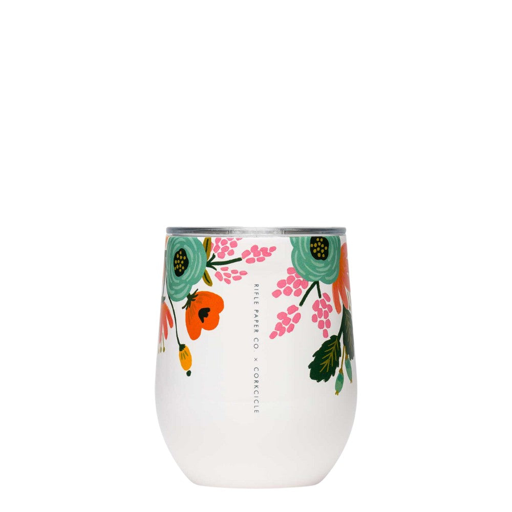 כוס STEMLESS 350ML פרחוני קרם