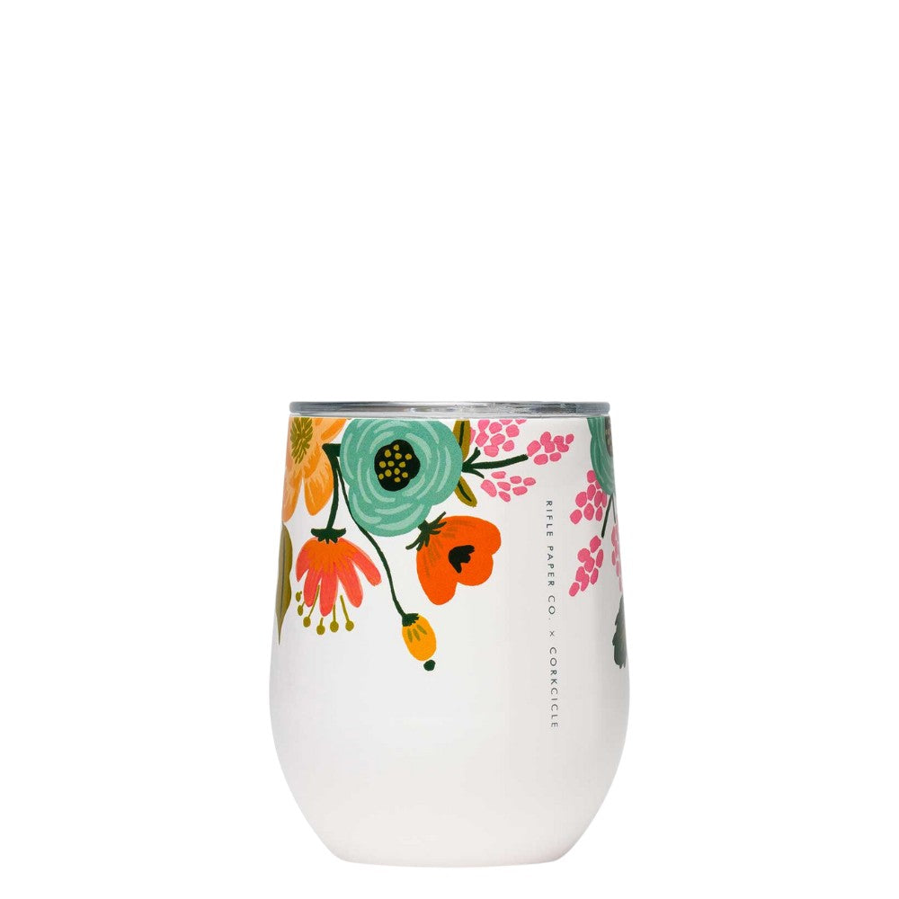 כוס STEMLESS 350ML פרחוני קרם