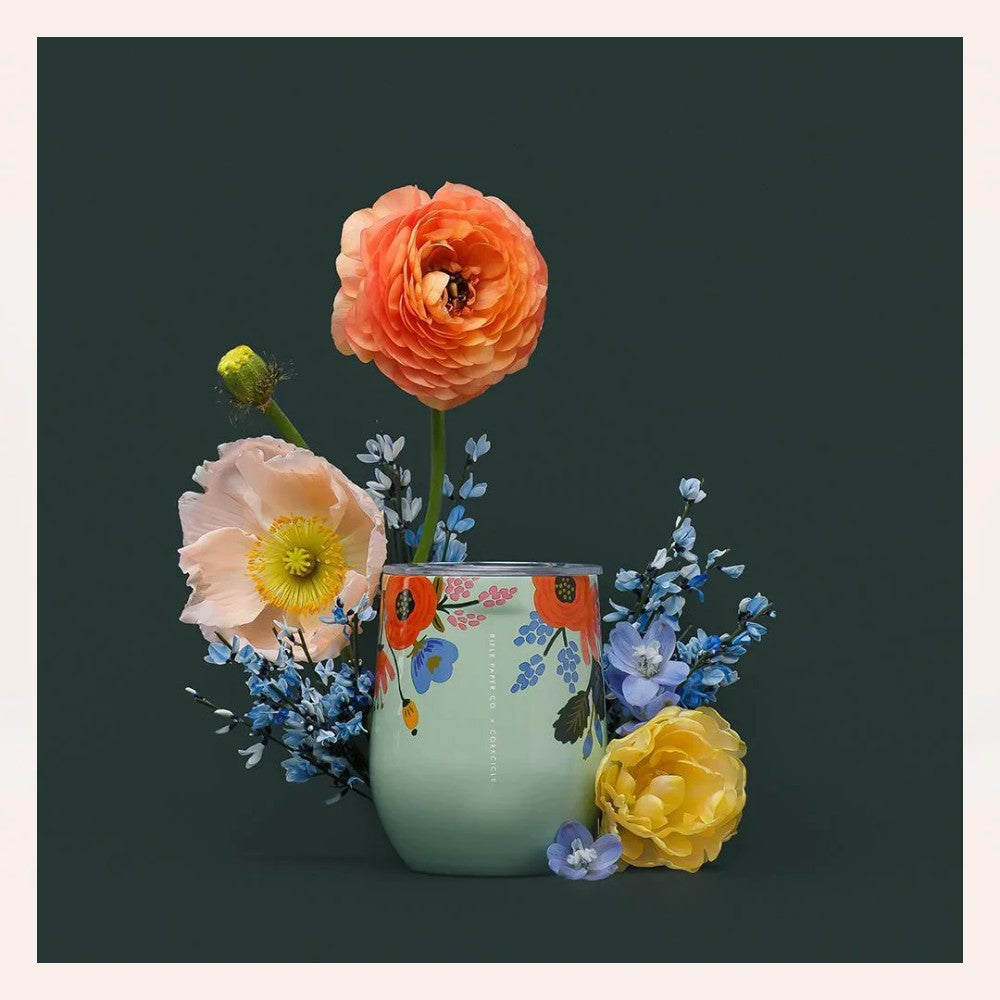 כוס STEMLESS 350ML פרחוני מנטה