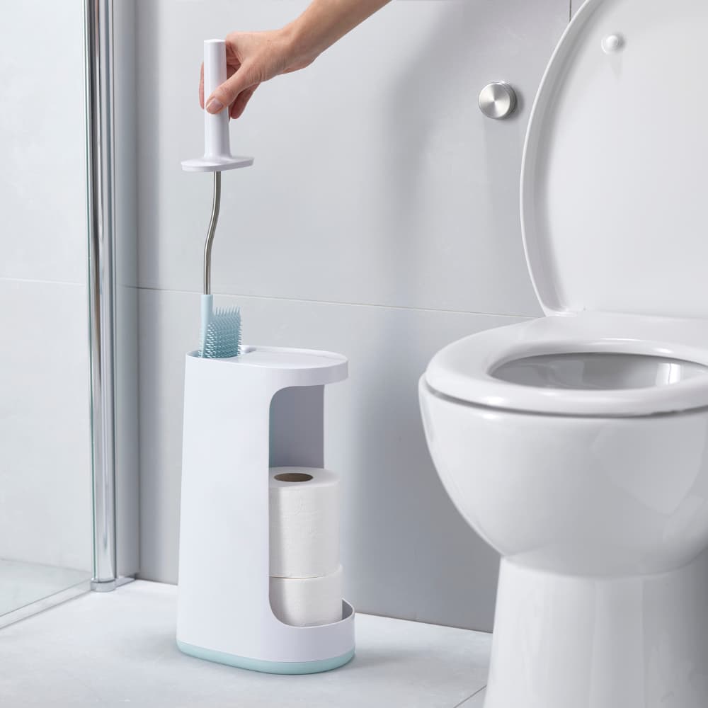 Toilet Brush with FLEX Storage White/Light Blue