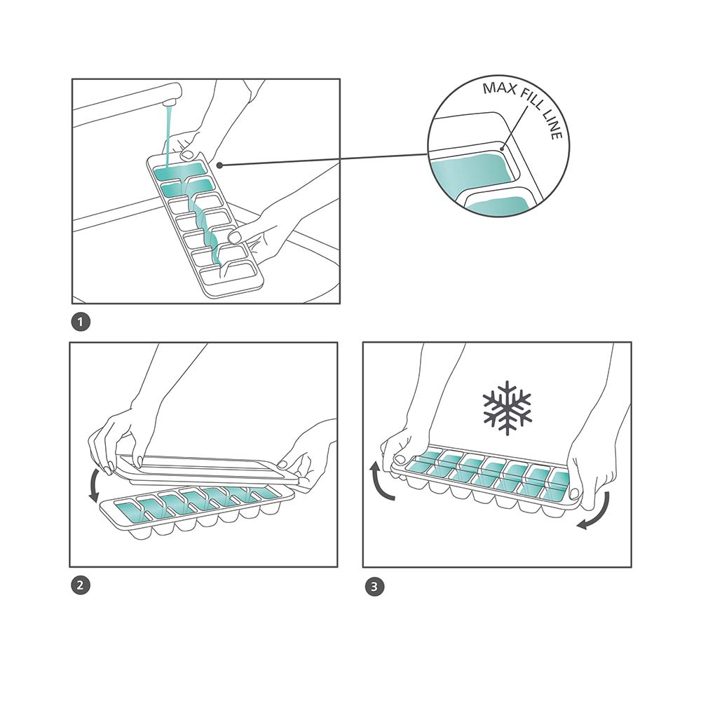 סט 2 תבניות קרח Flow כחול