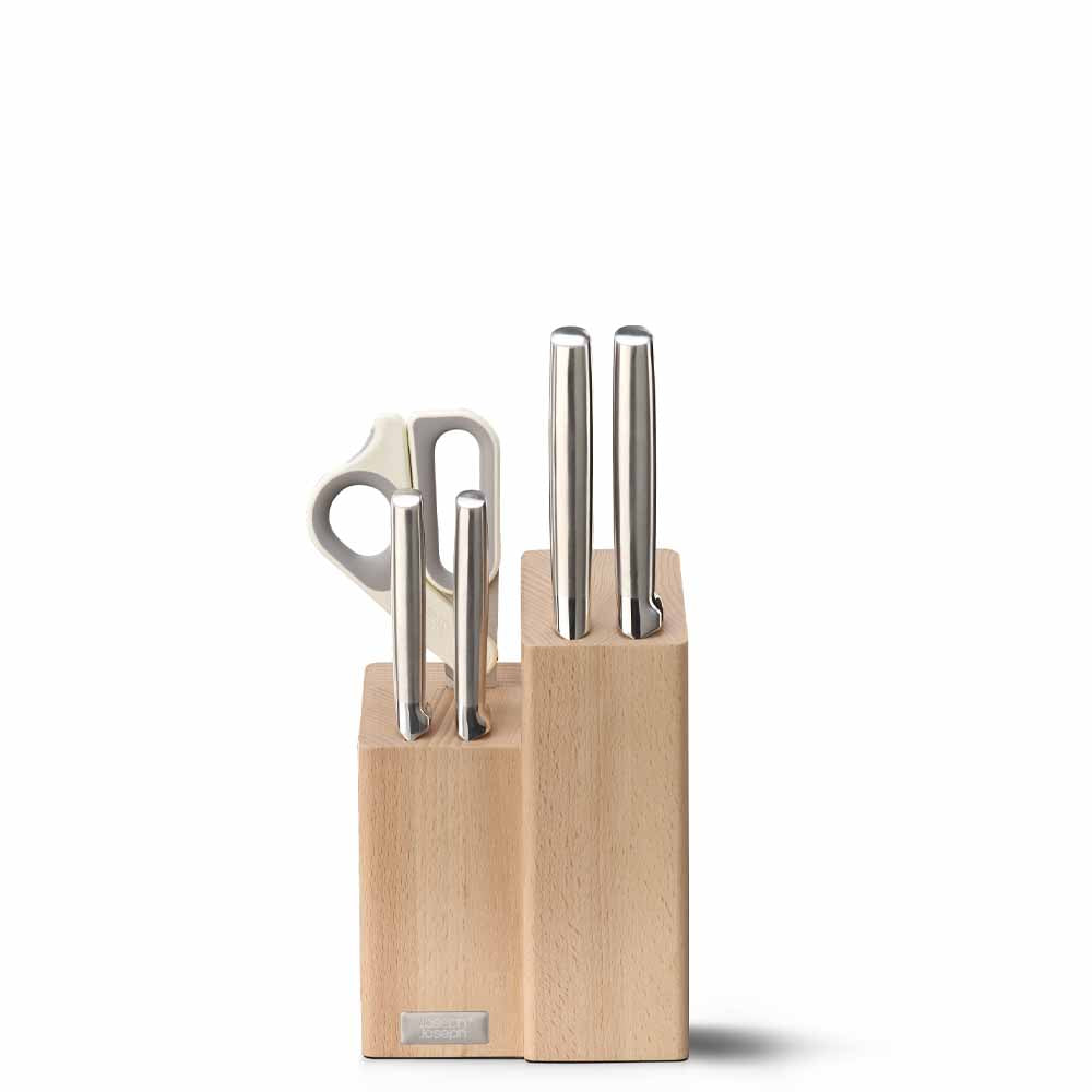 ELEVATE 4-Piece Knife Set + Scissors and Bamboo Stand