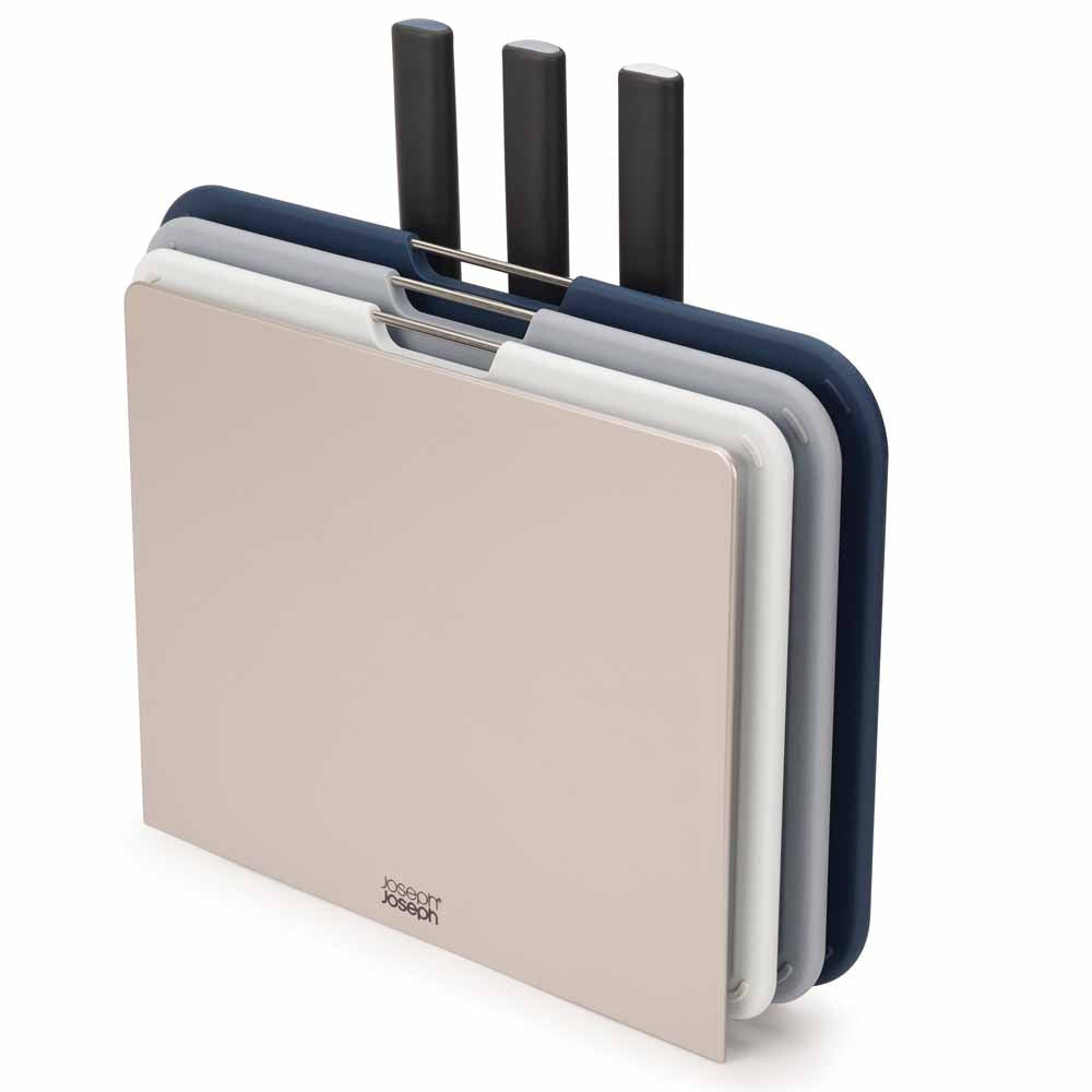 סט 3 קרשי חיתוך + 3 סכינים NEST כסוף