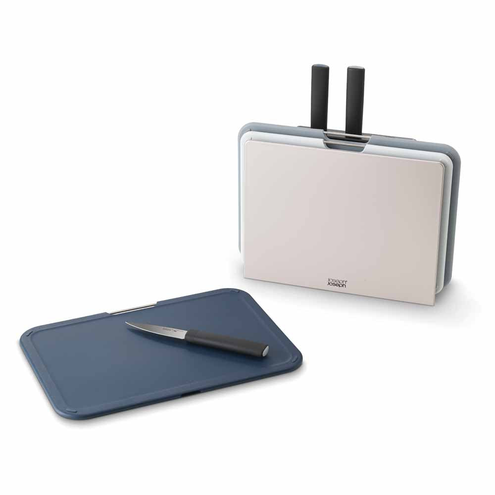 סט 3 קרשי חיתוך + 3 סכינים NEST כסוף