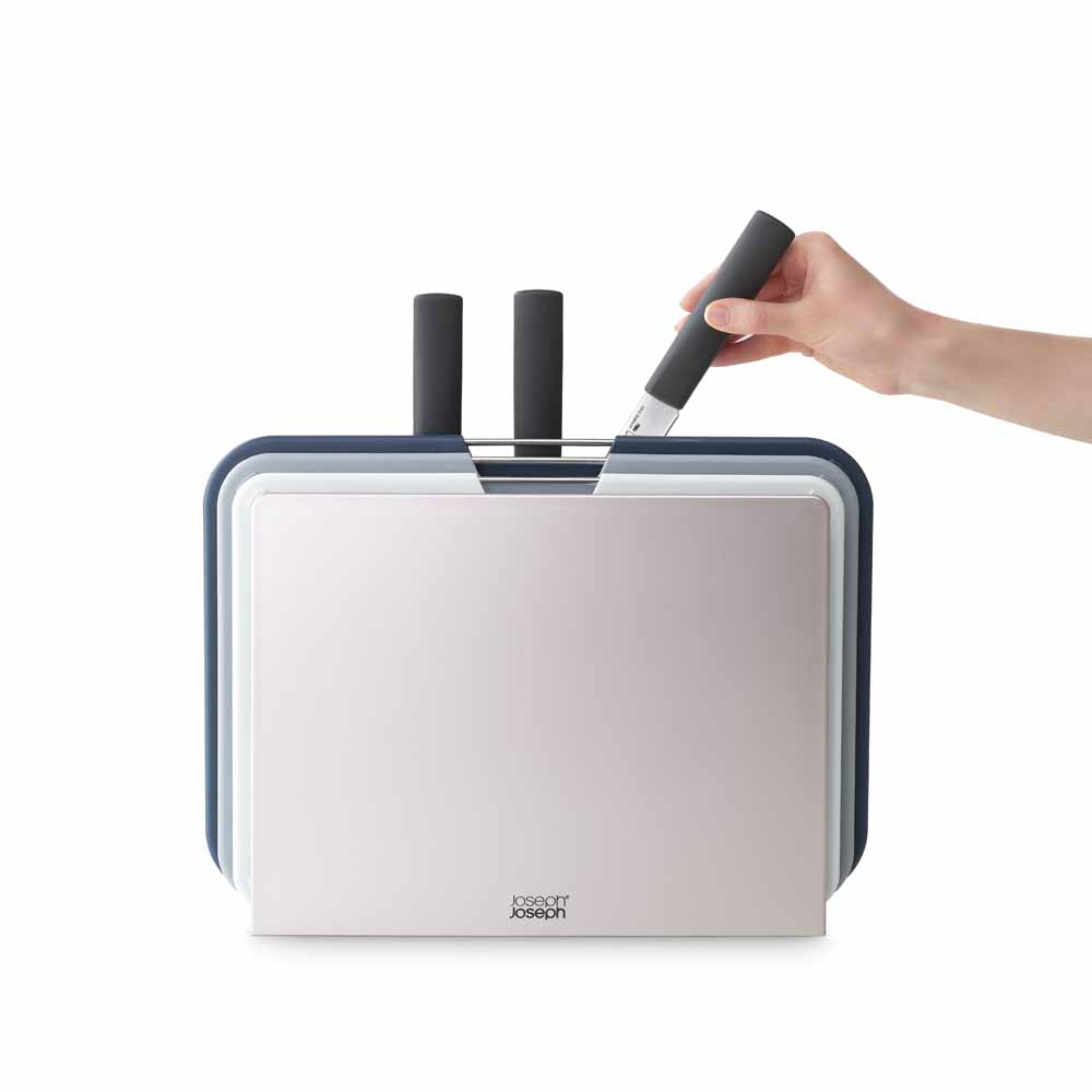 סט 3 קרשי חיתוך + 3 סכינים NEST כסוף