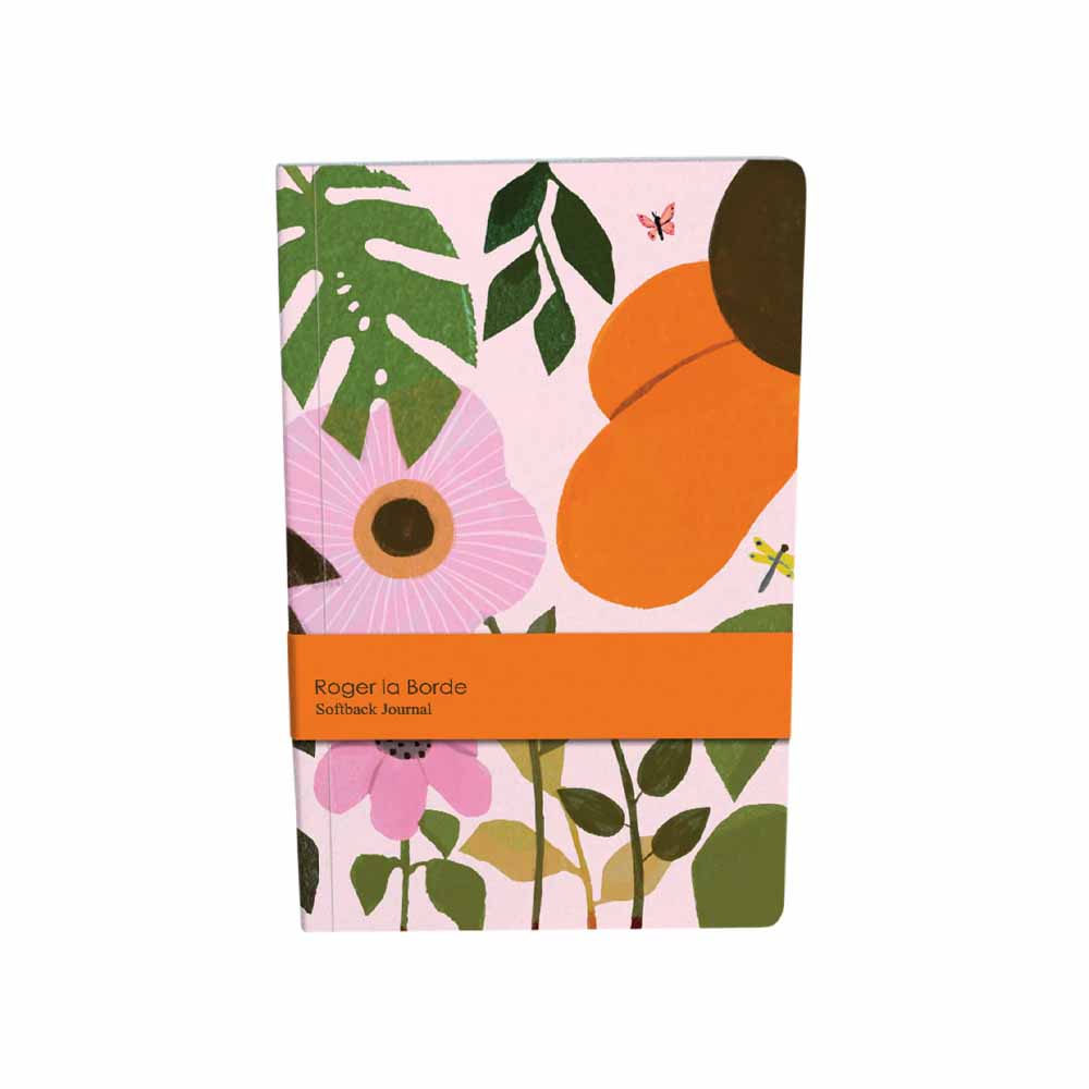 Pink flower medium notebook