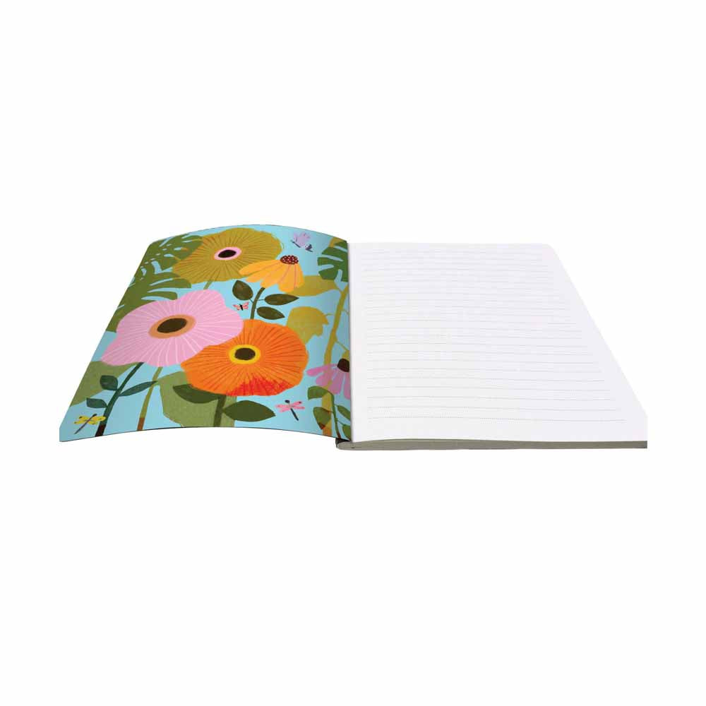 Pink flower medium notebook