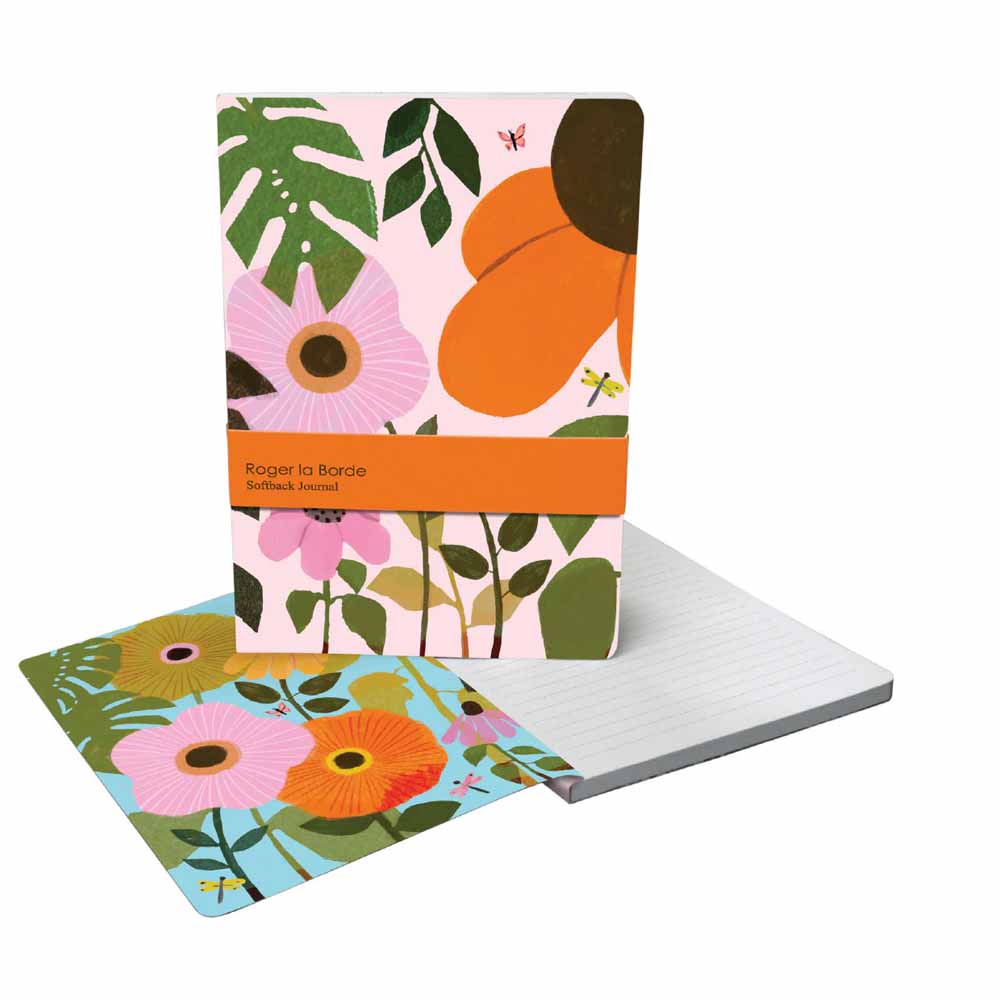 Pink flower medium notebook