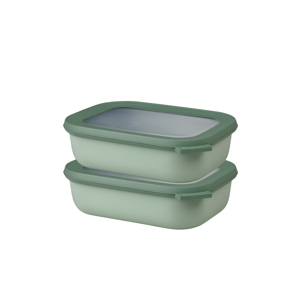 סט 2 קופסאות אחסון מלבניות CIRQULA 1 ליטר - sage