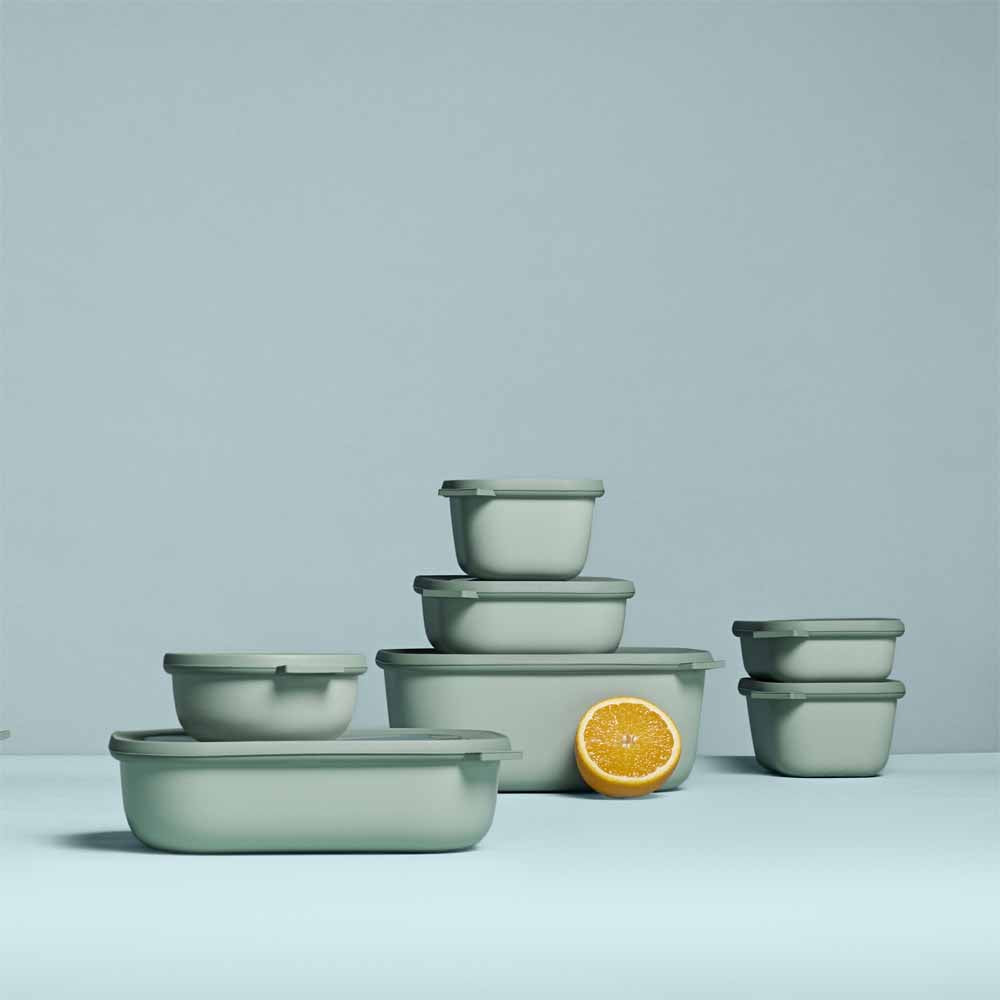 סט 2 קופסאות אחסון מלבניות CIRQULA 1 ליטר - sage