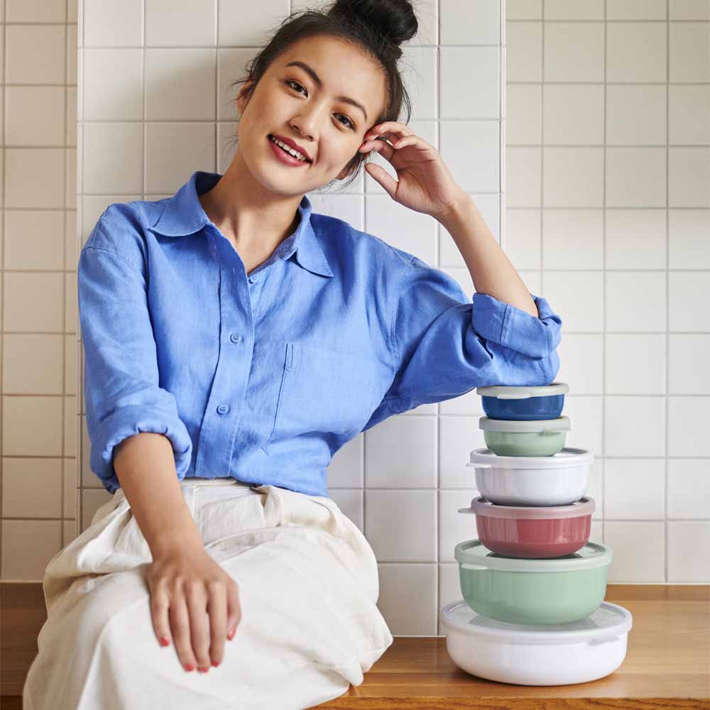 סט 3 קערות אוכל עגולות LUMINA לבן