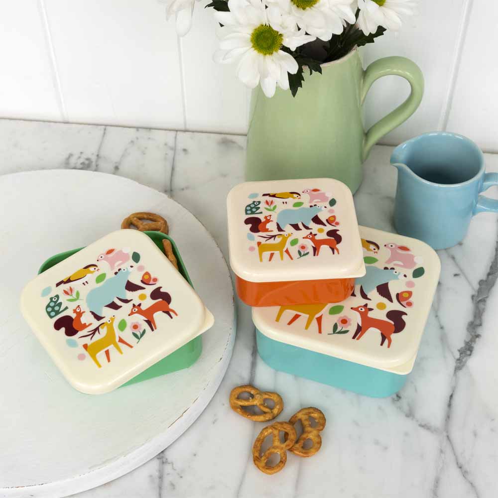 Set of 3 forest animal boxes