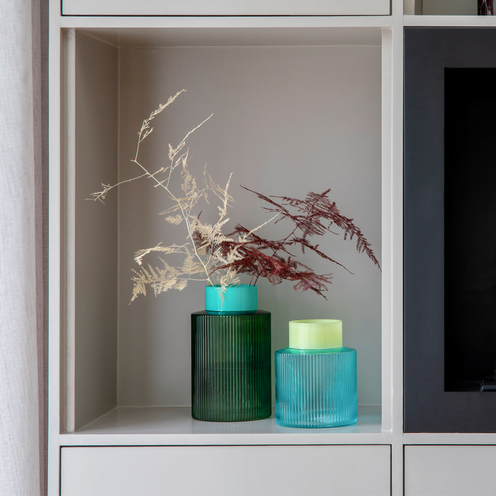 אגרטל זכוכית GROOVE L ירוק