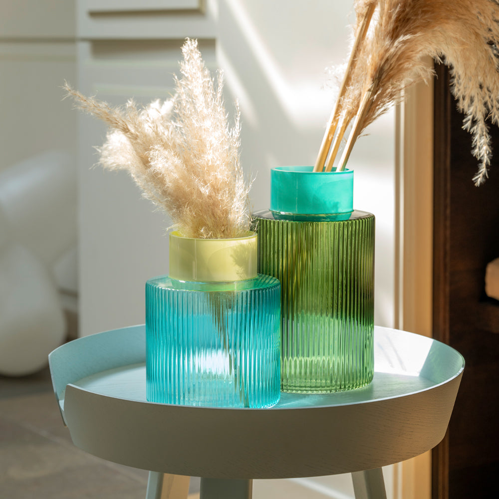 אגרטל זכוכית GROOVE L ירוק