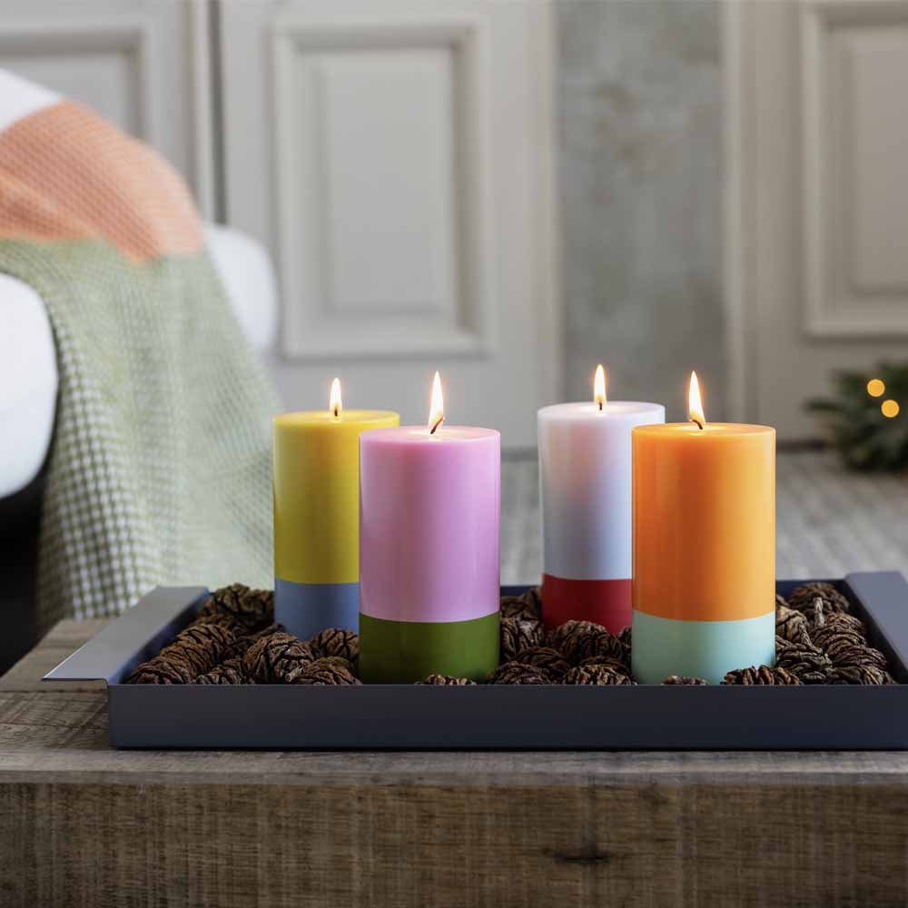 סט 2 נרות PORTO ורוד ירוק