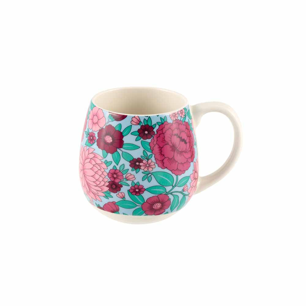 Sky blue mug with pink flowers