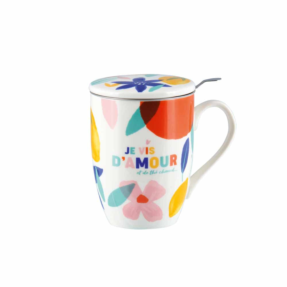 D'AMOUR Mug with Tea Infuser and Lid