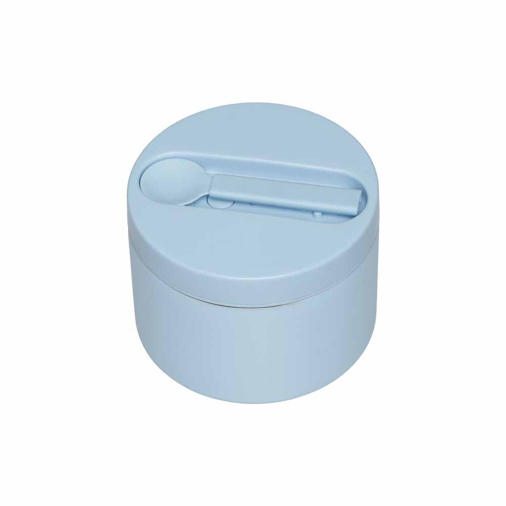 Small thermal lunchbox, light blue + spoon