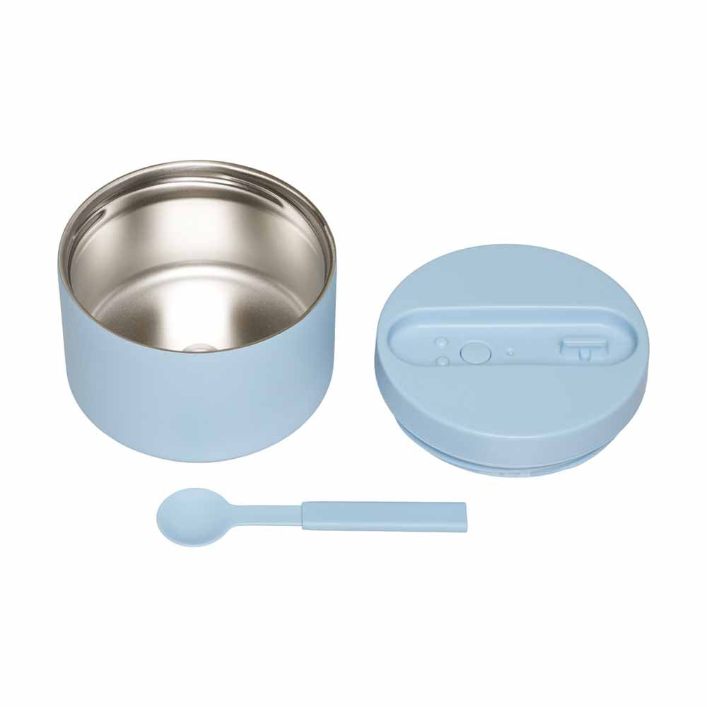 Small thermal lunchbox, light blue + spoon
