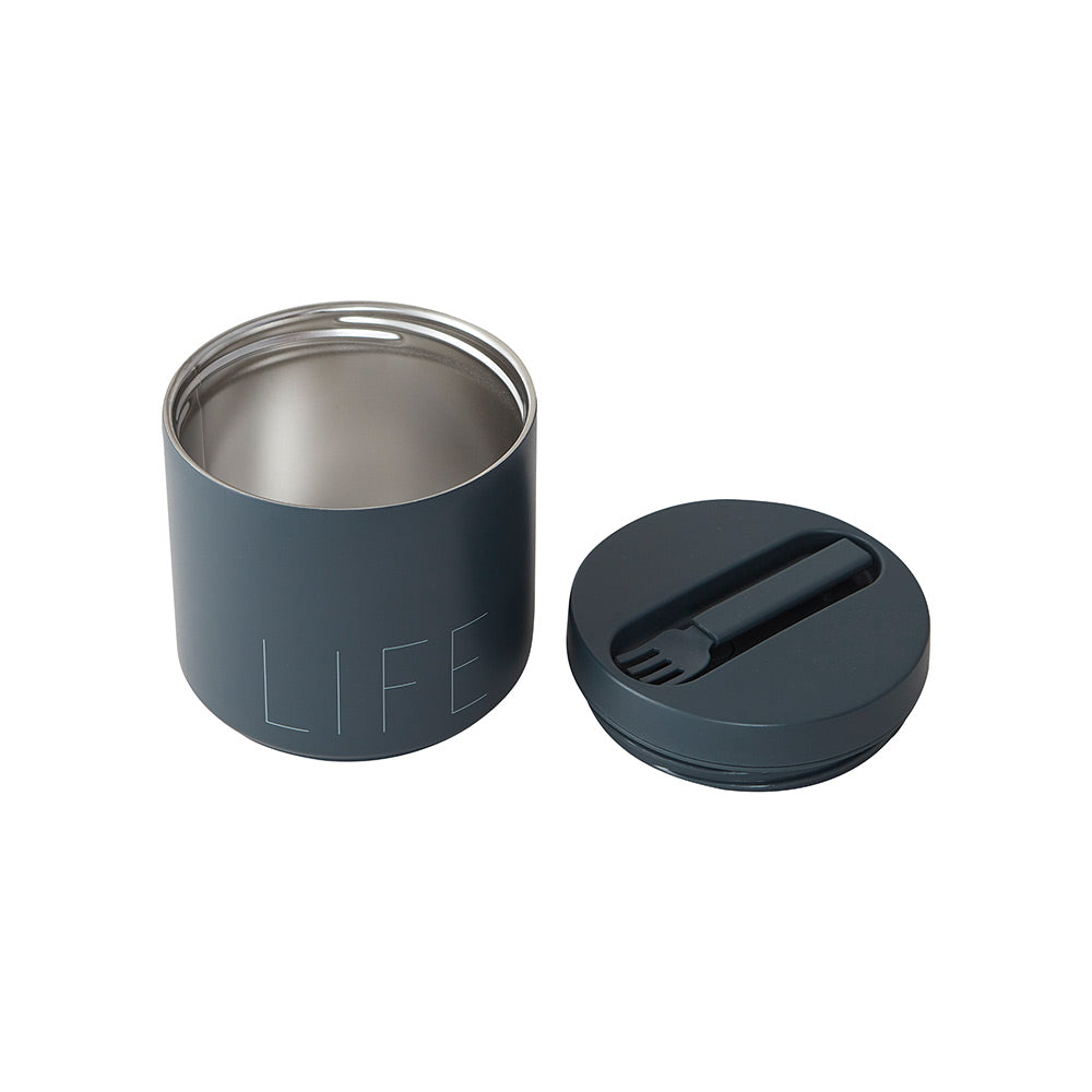 Large thermal lunch box Slate + fork