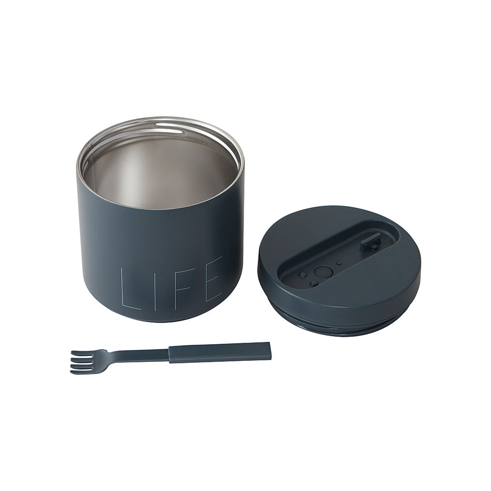Large thermal lunch box Slate + fork