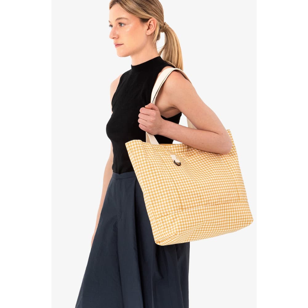 STRATA Reversible Shoulder Bag Printed Mustard