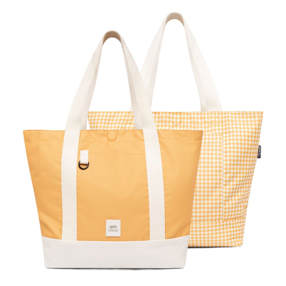 STRATA Reversible Shoulder Bag Printed Mustard