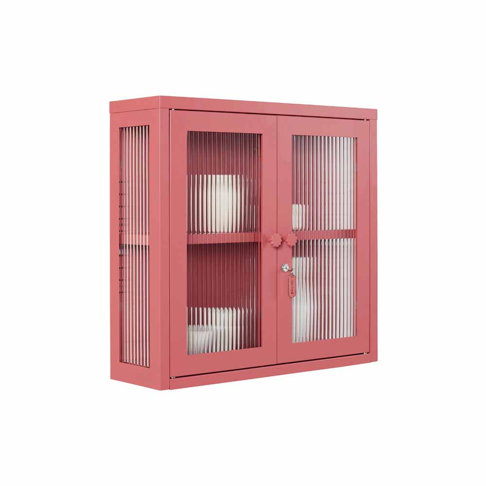 ארונית תליה דלתות זכוכית KIT ורוד כהה