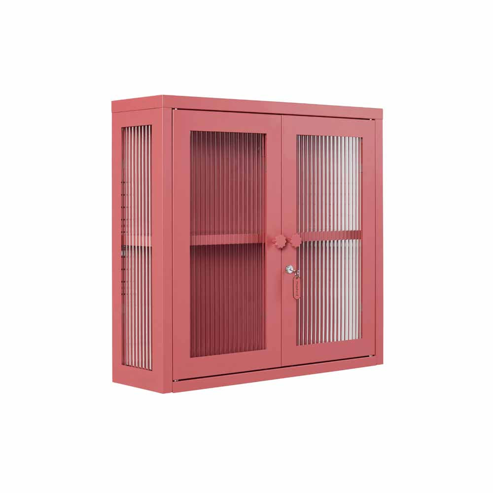 ארונית תליה דלתות זכוכית KIT ורוד כהה