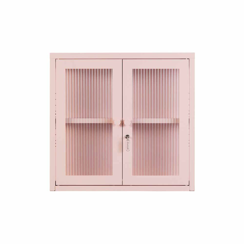 ארונית תליה דלתות זכוכית KIT ורוד בהיר