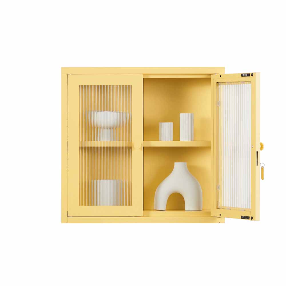 ארונית תליה דלתות זכוכית KIT צהוב
