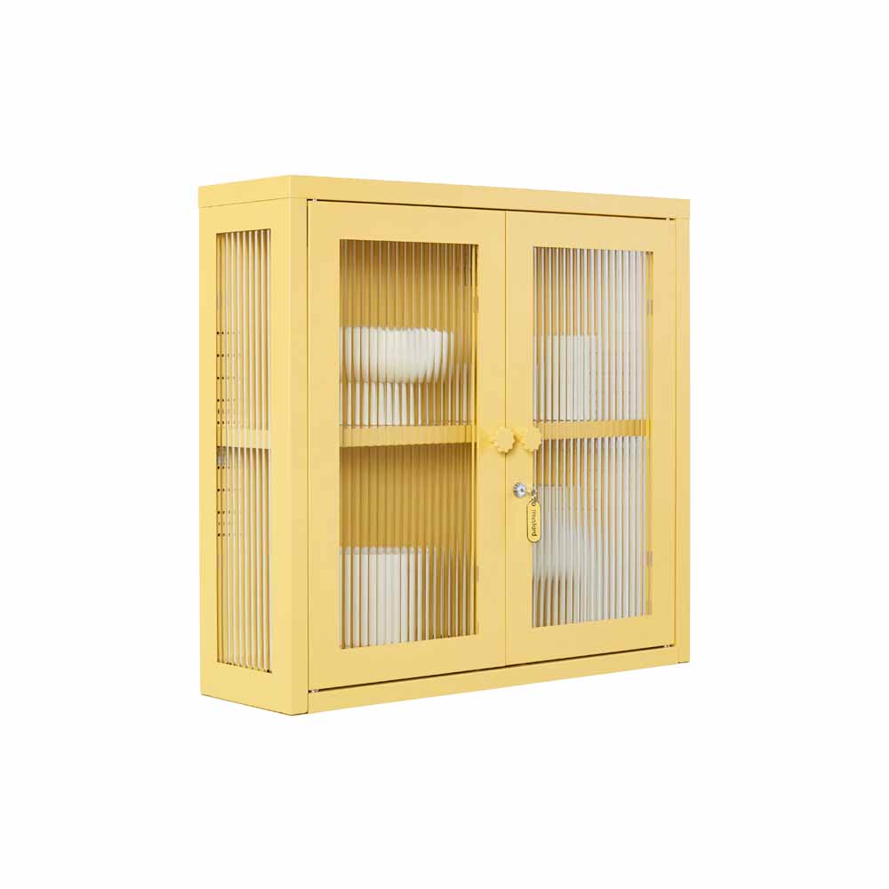 ארונית תליה דלתות זכוכית KIT צהוב