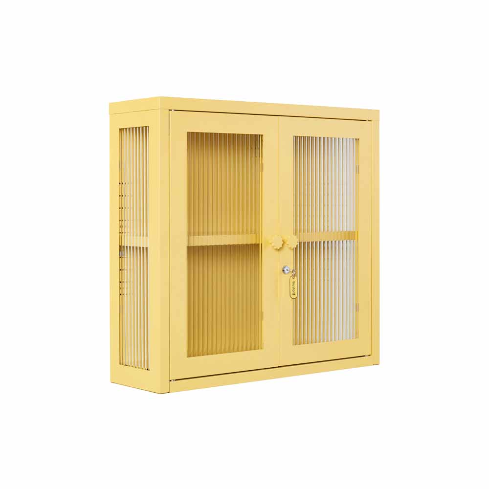 ארונית תליה דלתות זכוכית KIT צהוב