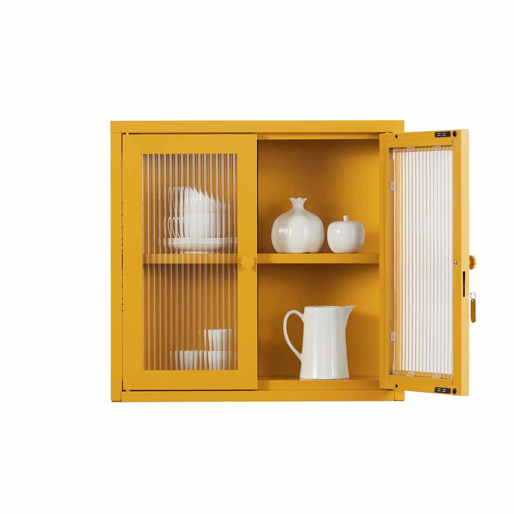 ארונית תליה דלתות זכוכית KIT חרדל