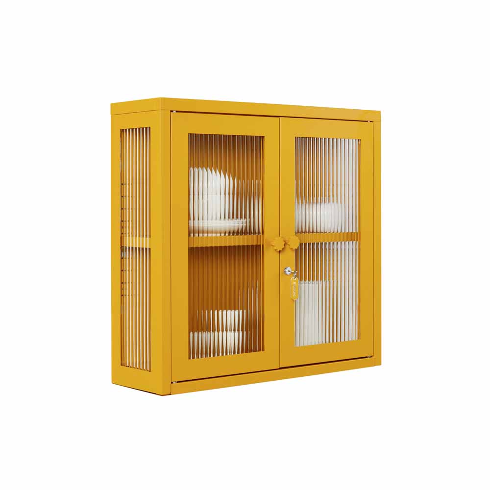 ארונית תליה דלתות זכוכית KIT חרדל