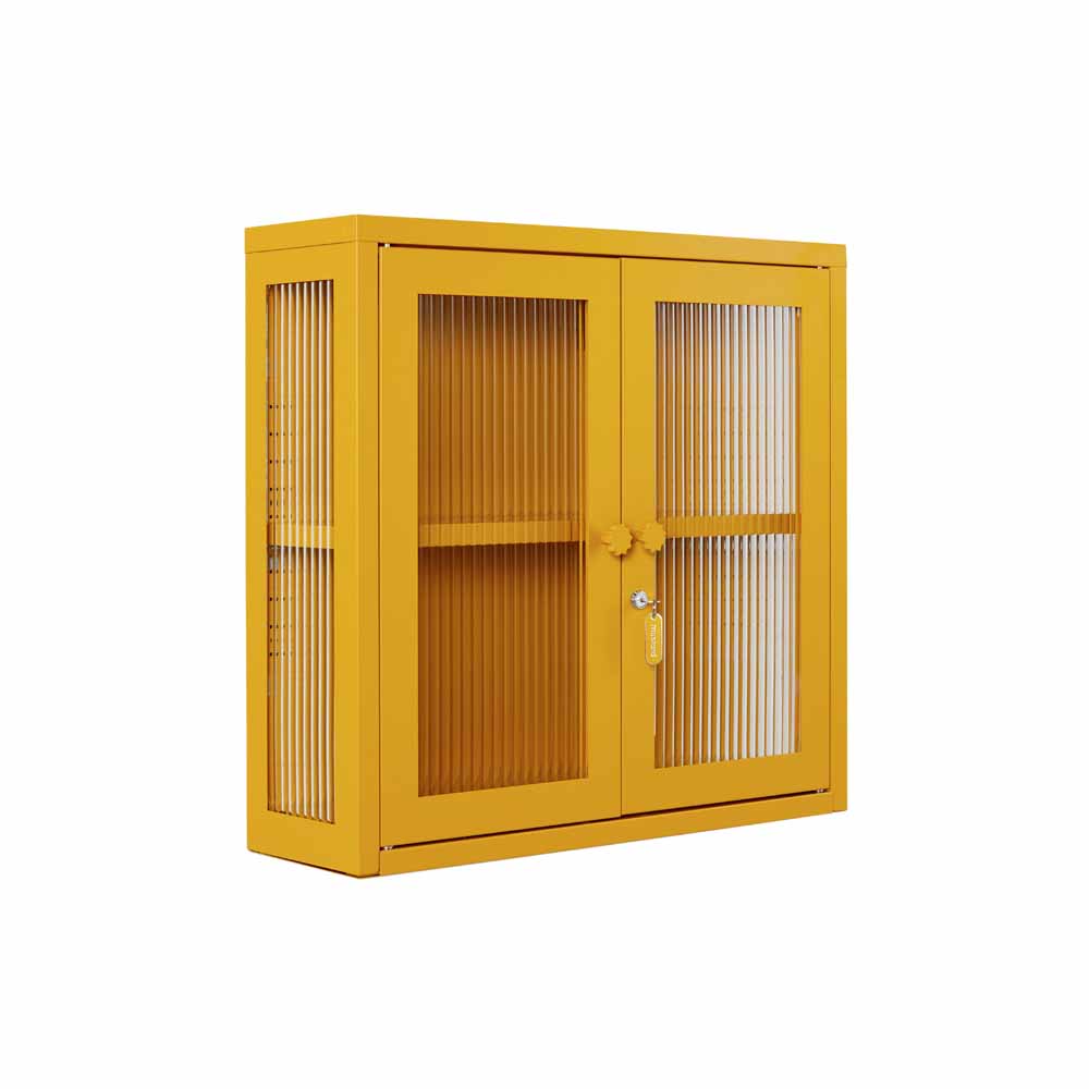 ארונית תליה דלתות זכוכית KIT חרדל