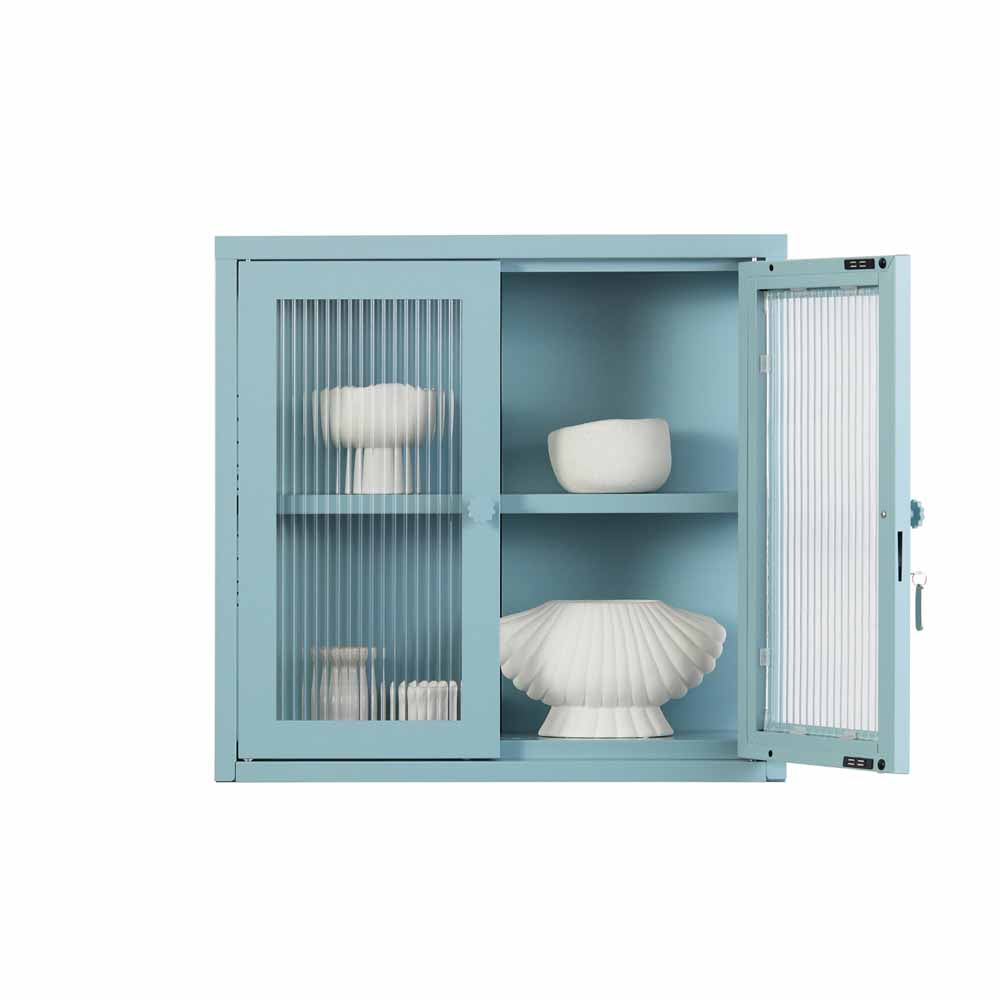 ארונית תליה דלתות זכוכית KIT תכלת