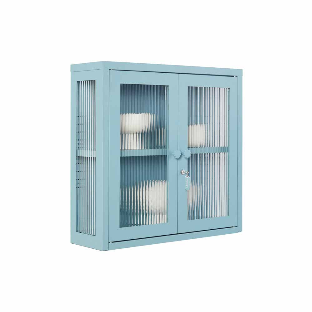 ארונית תליה דלתות זכוכית KIT תכלת