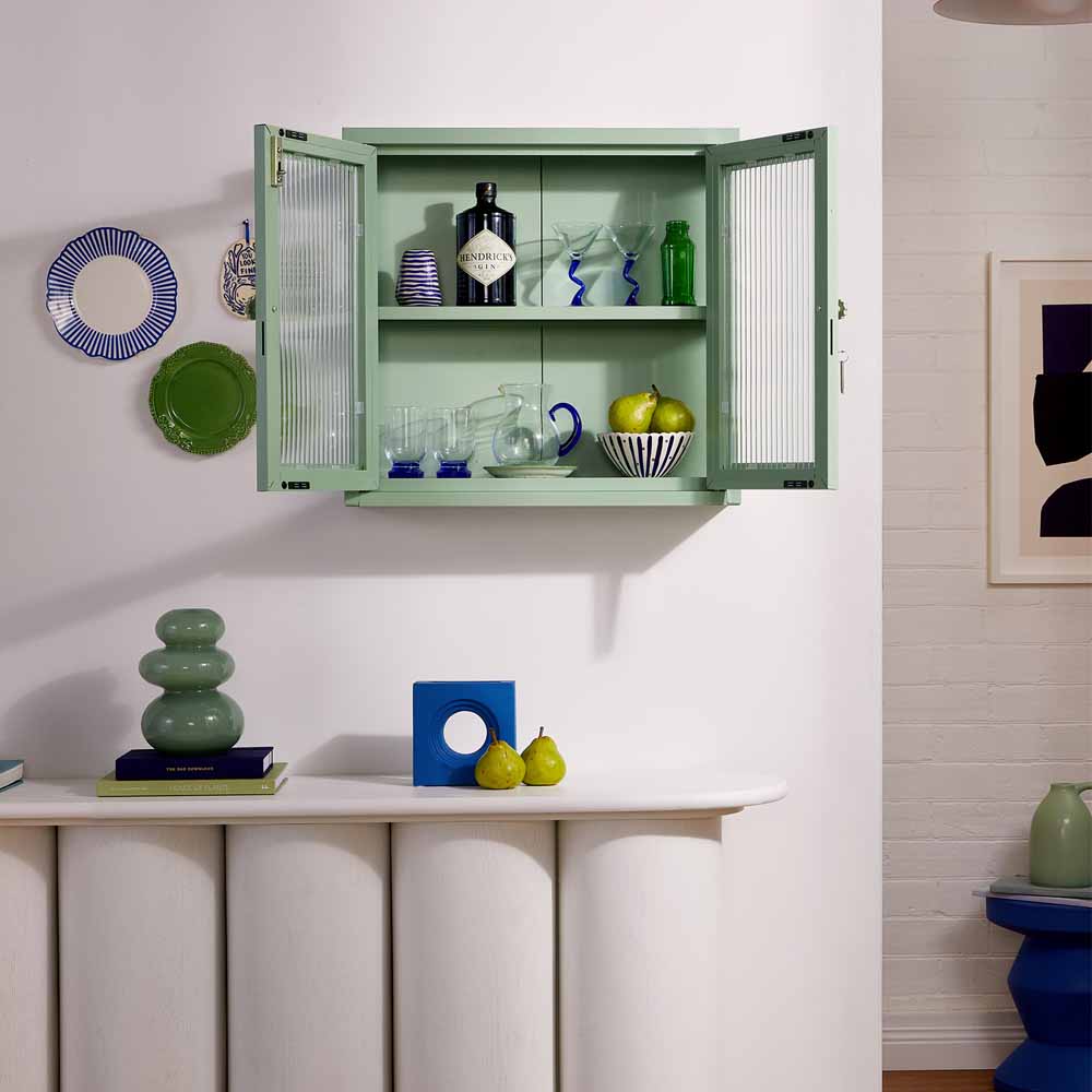 ארונית תליה דלתות זכוכית KIT ירוק מרווה